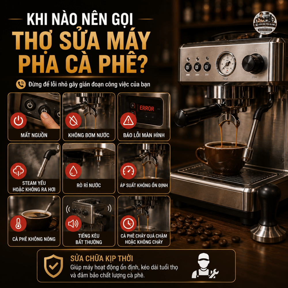Các lỗi máy xay cà phê thường gặp